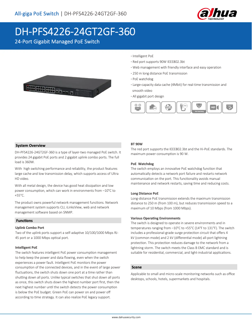 First page image of the manual for PFS4226-24GT2GF-360