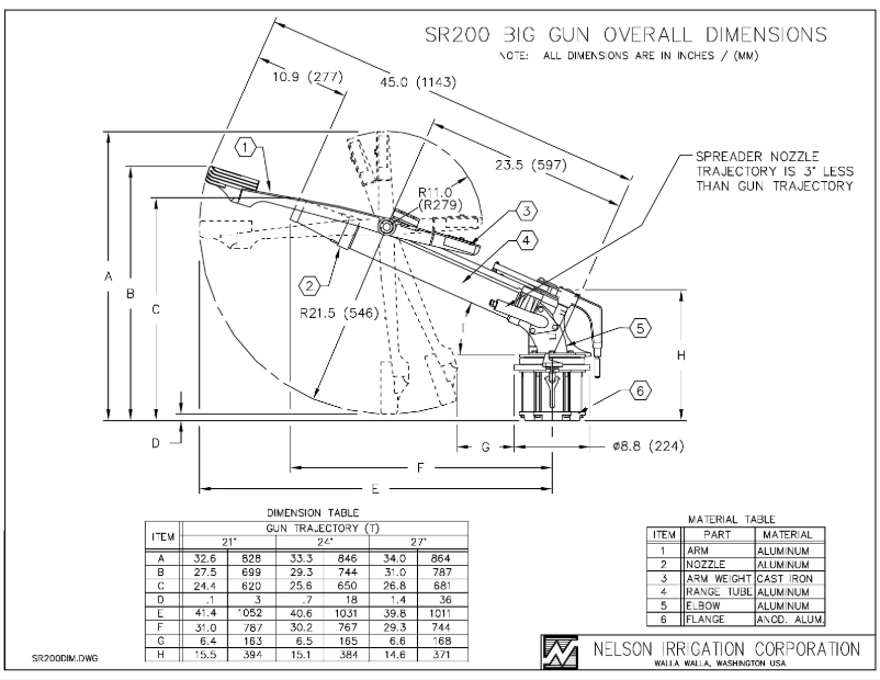 Page 1 of the manual Technical Drawing Nelson SR200