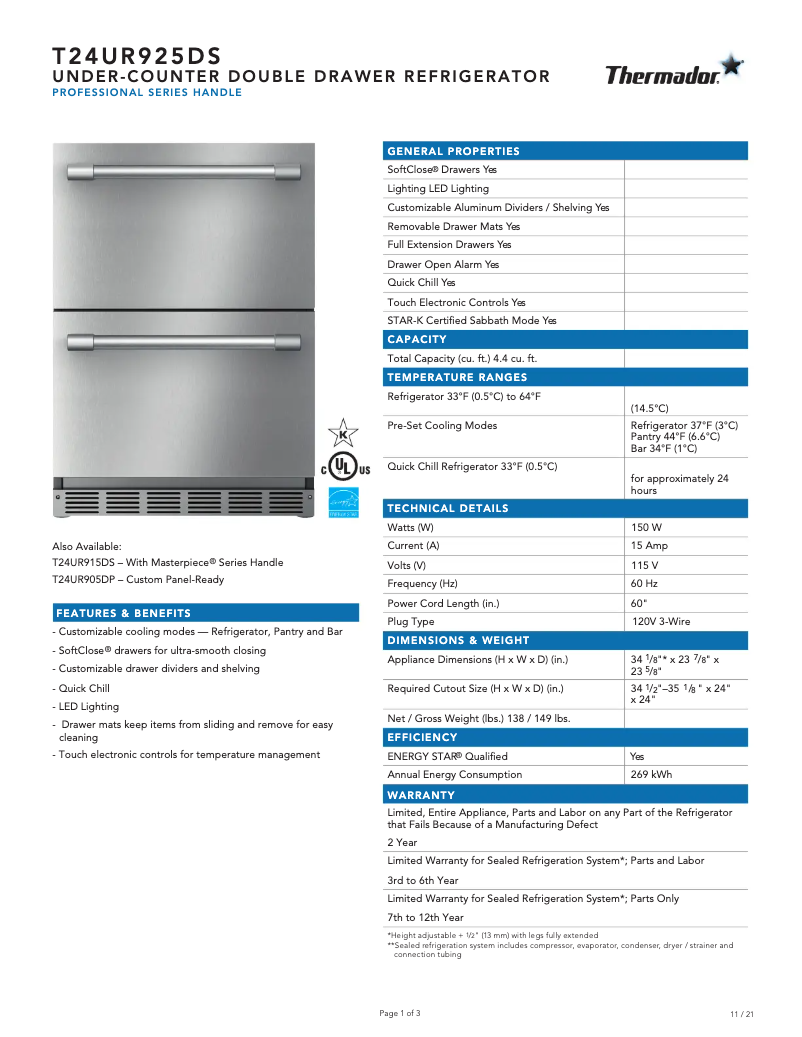 First page image of the manual for T24UR925DS