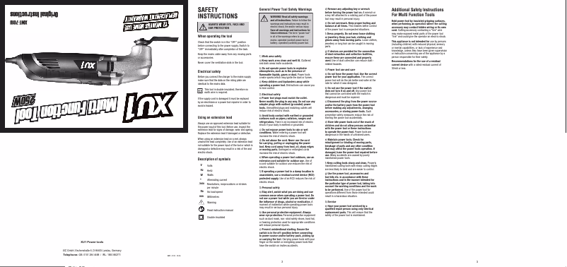 First page image of the manual for XMT-701U