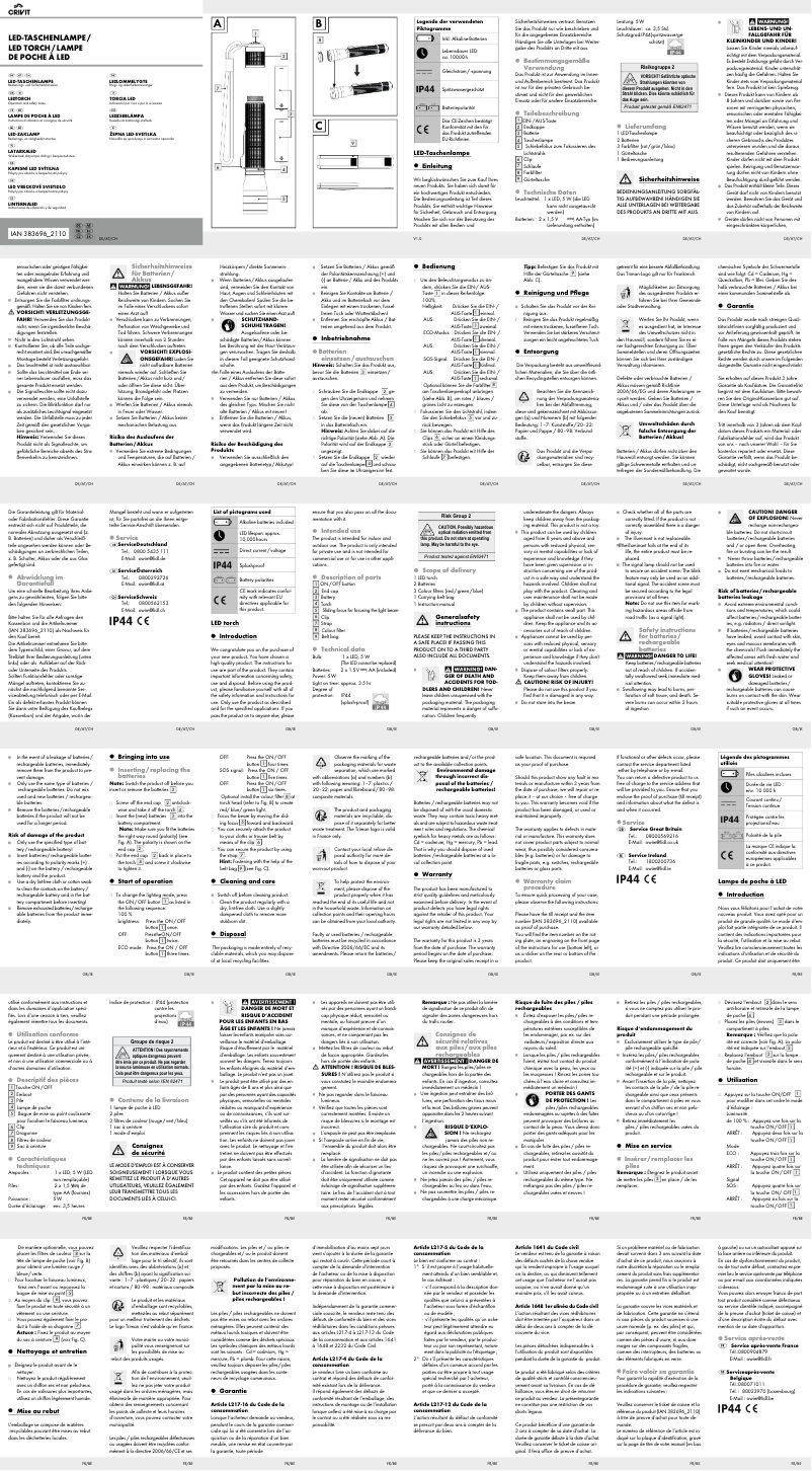 Page 1 of the manual User Manual Crivit HG07691