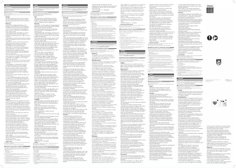 Page 1 of the manual User Manual Philips Avance Collection HR1672