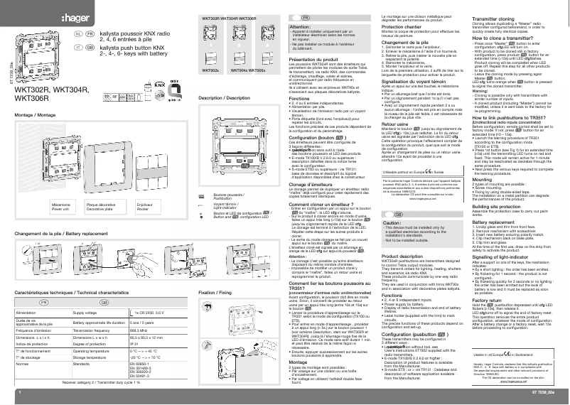 First page image of the manual for WKT702B