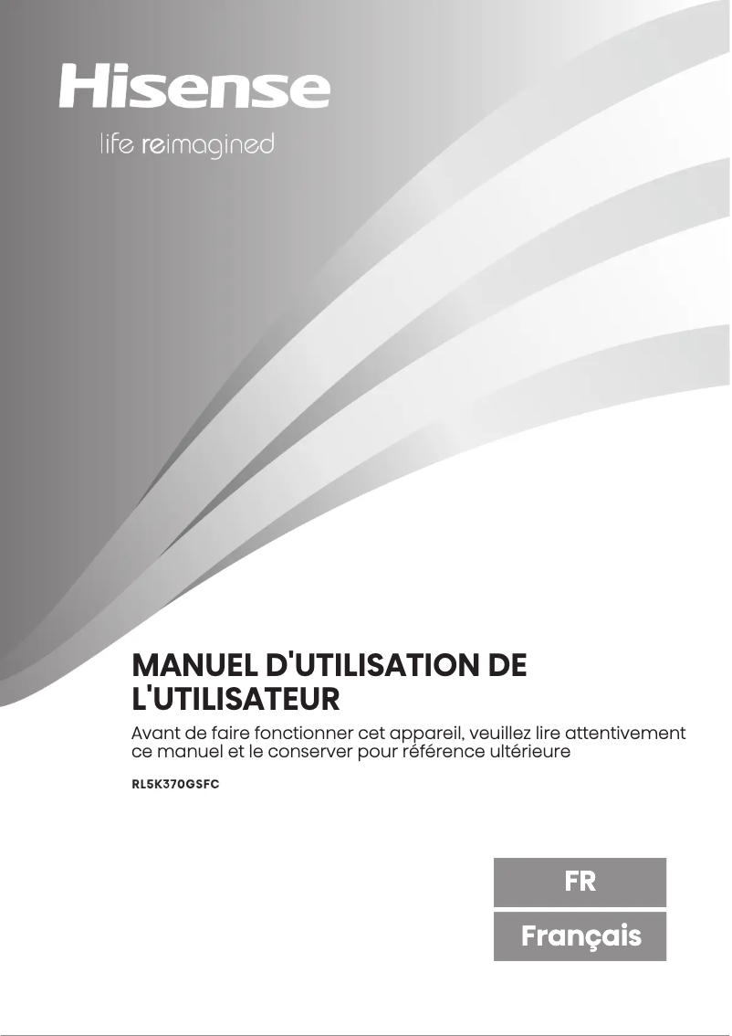 Page 1 of the manual User Manual Hisense RL5K370GSFC