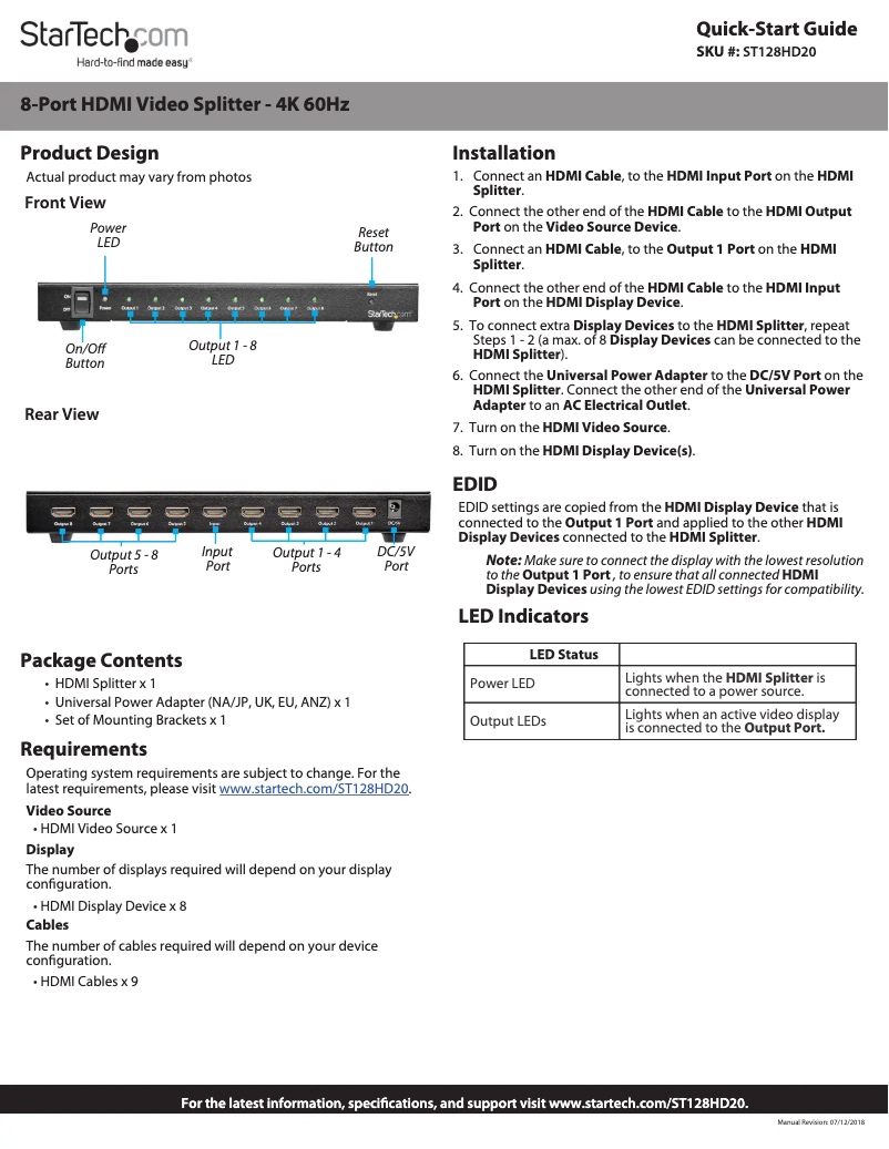 Image de la première page du manuel de l'appareil ST128HD20