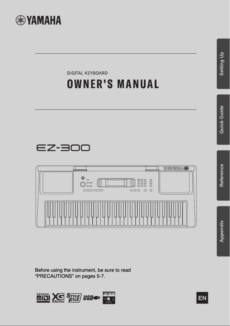Page 1 of the manual User Manual Yamaha EZ-300