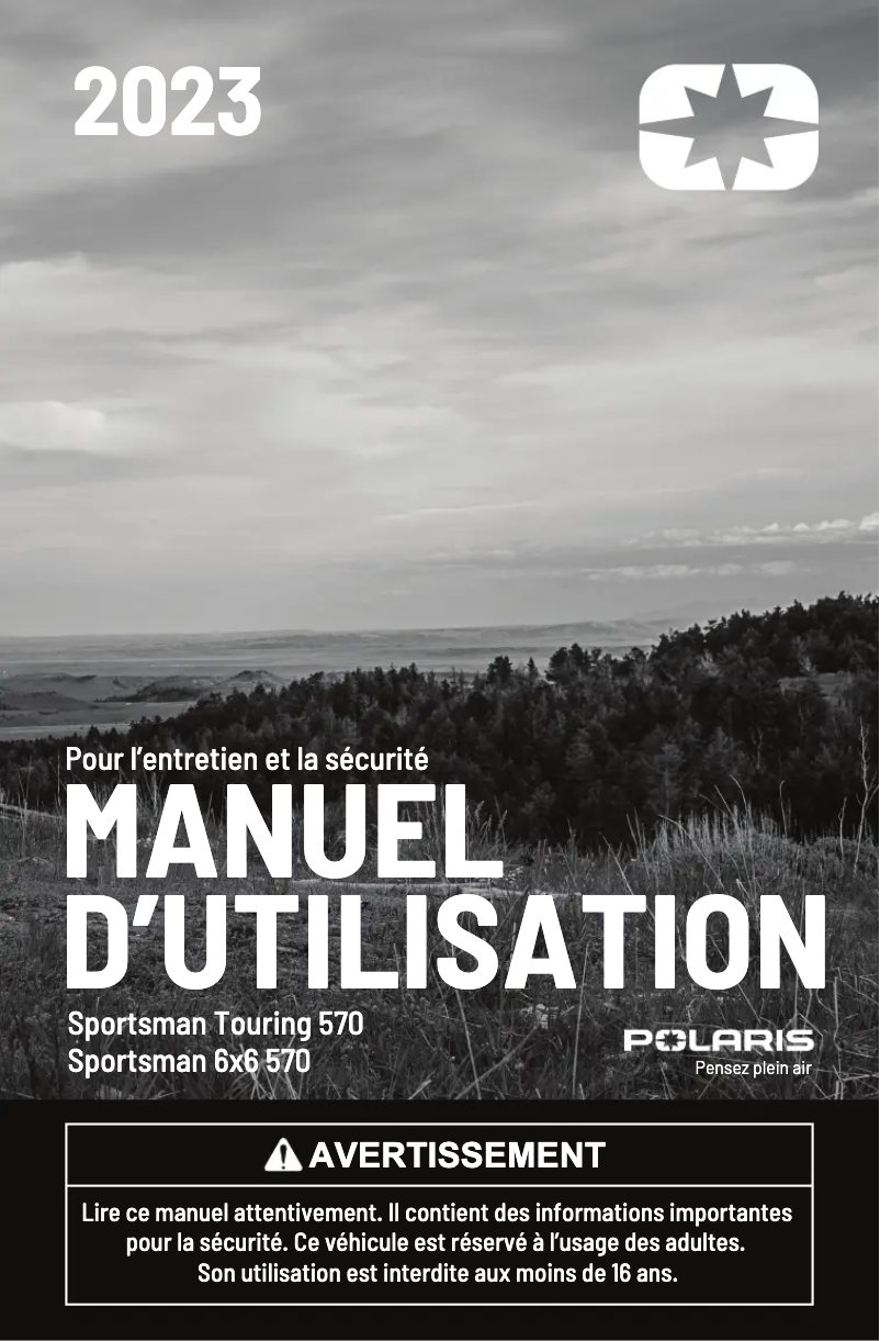 First page image of the manual for Sportsman Touring 570 (2023)