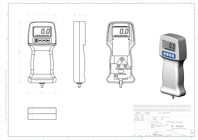 Page 1 of the manual Technical Drawing Kern FK 100