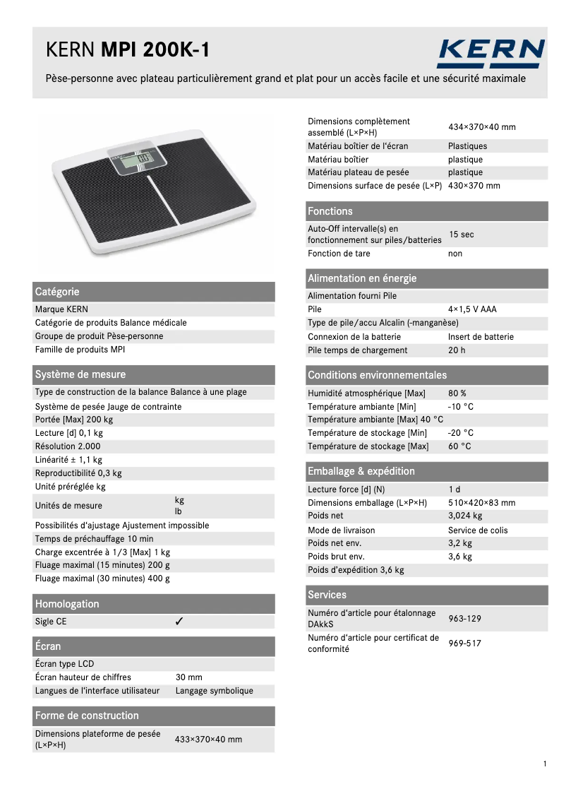 First page image of the manual for MPI 200K-1
