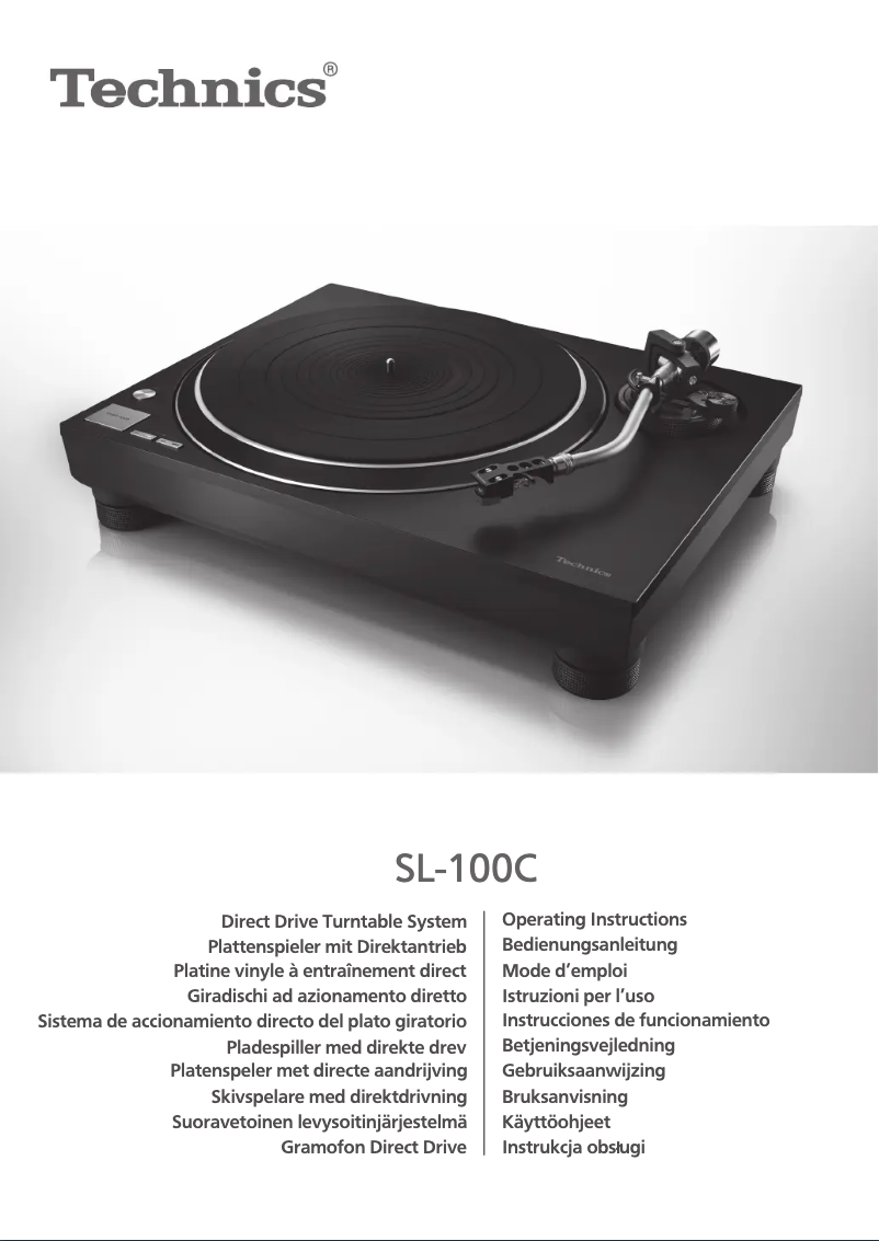 First page image of the manual for SL-100C