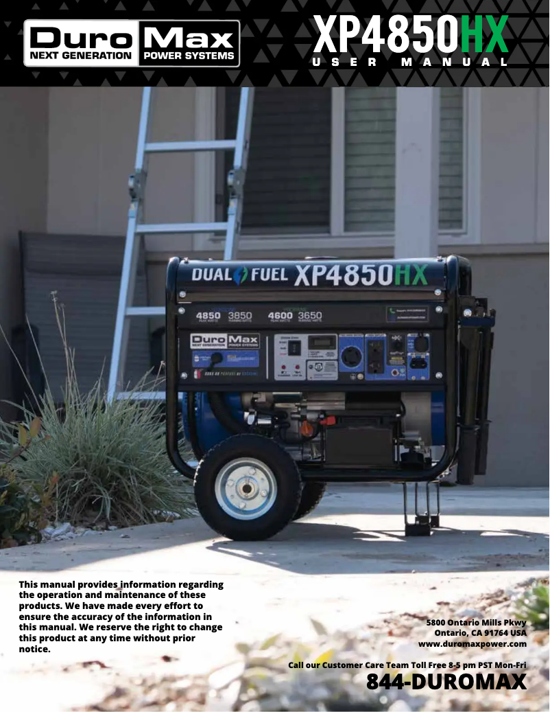 Page 1 of the manual User Manual DuroMax XP4850HX