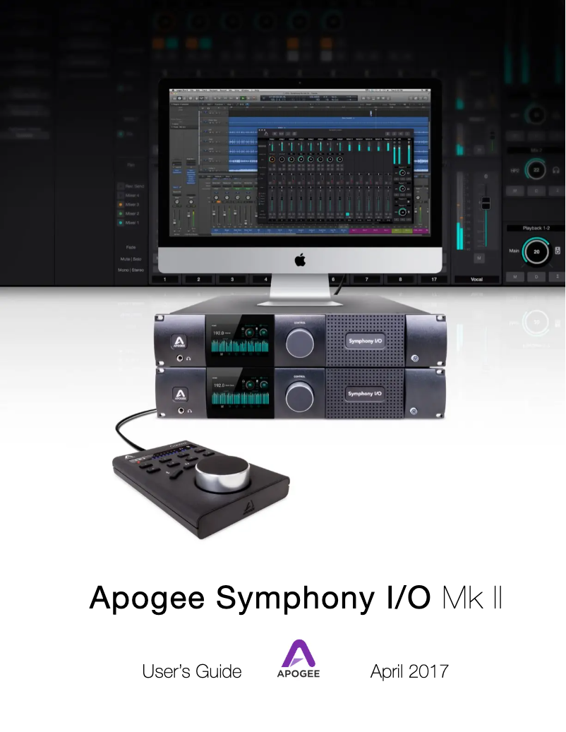 Page 1 of the manual User Manual Apogee Symphony I/O Mk II