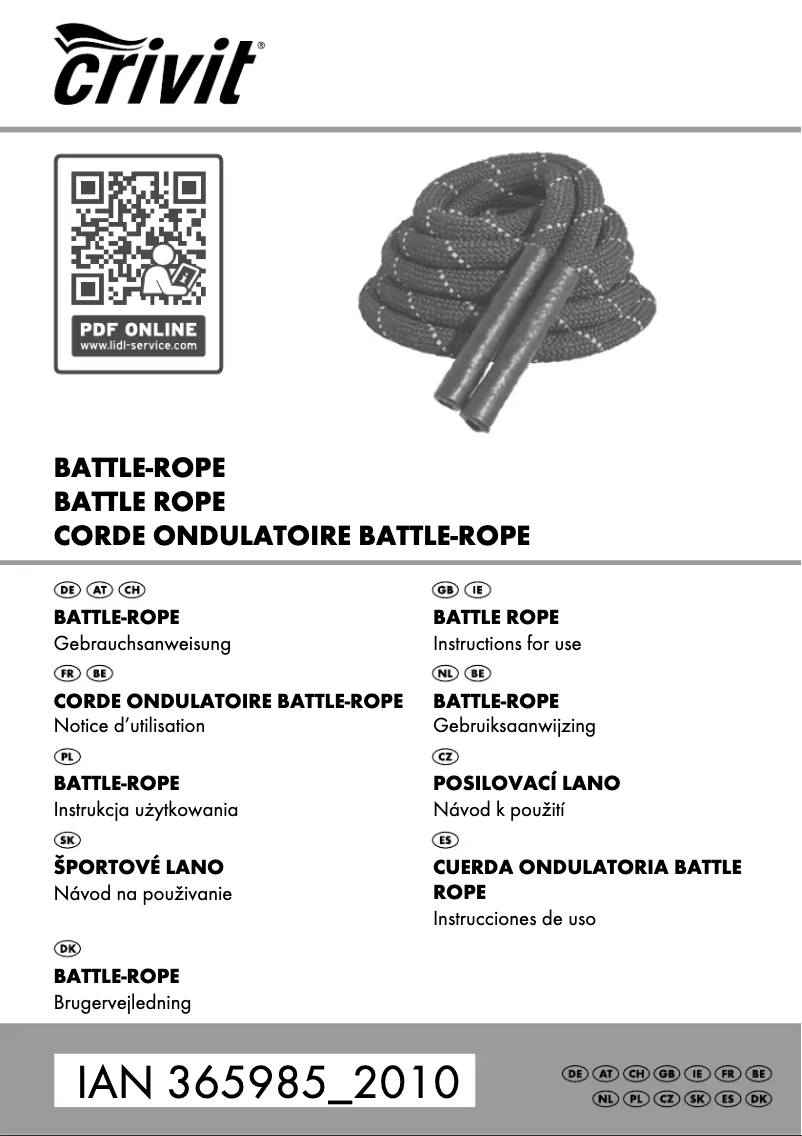 Page 1 of the manual User Manual Crivit IAN 365985