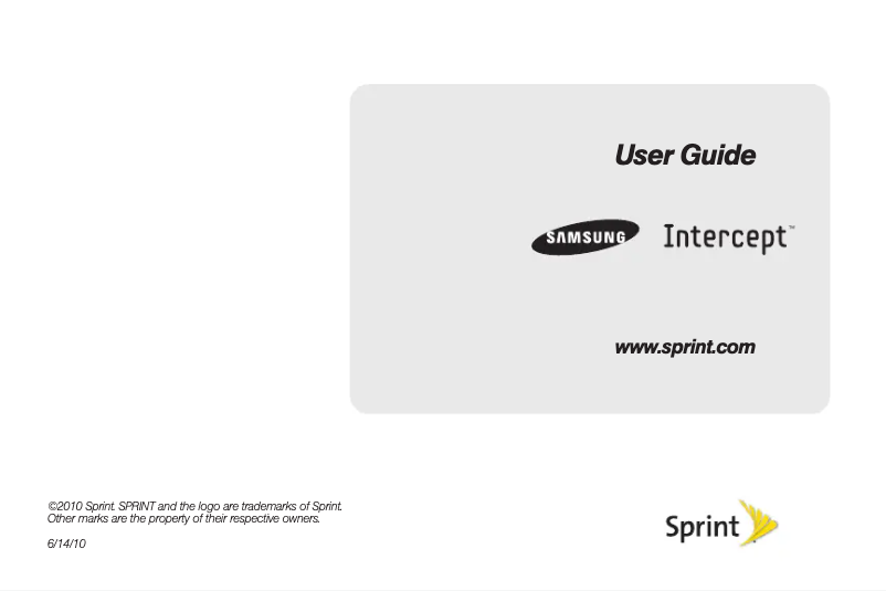 First page image of the manual for Intercept