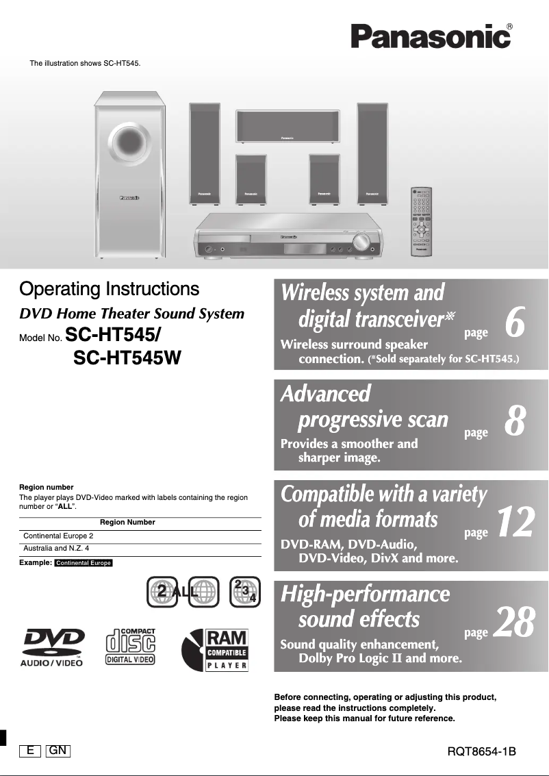 First page image of the manual for ST-HT545WEE