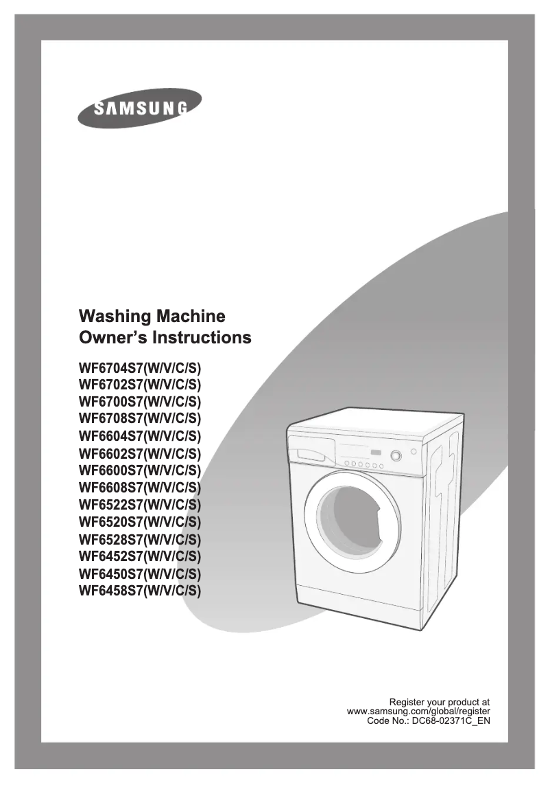 First page image of the manual for WF6522S7W