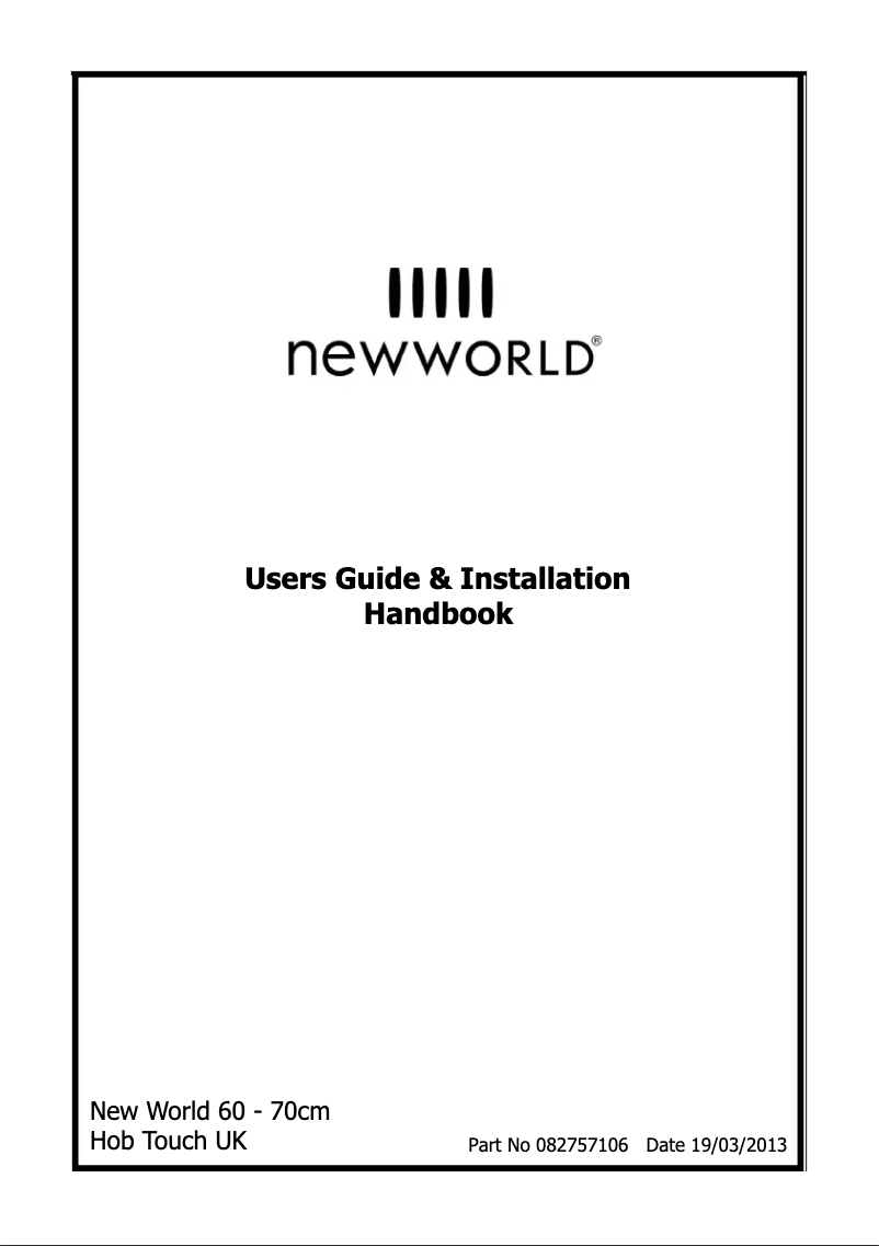 Page 1 of the manual User Manual New World NWCT602