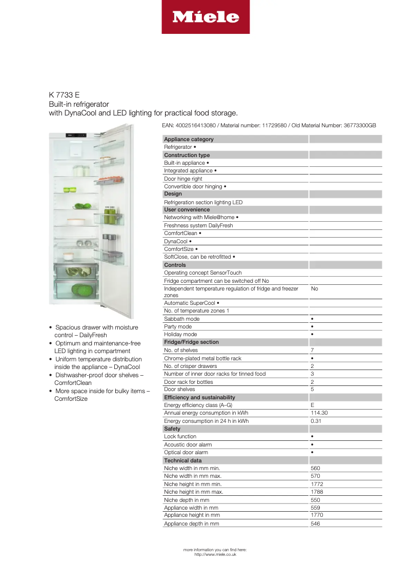 First page image of the manual for K 7733 E