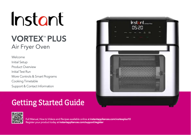 Page 1 of the manual Quick Start Guide Instant Pot Vortex Plus