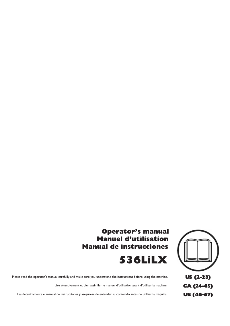 First page image of the manual for 536LiLX