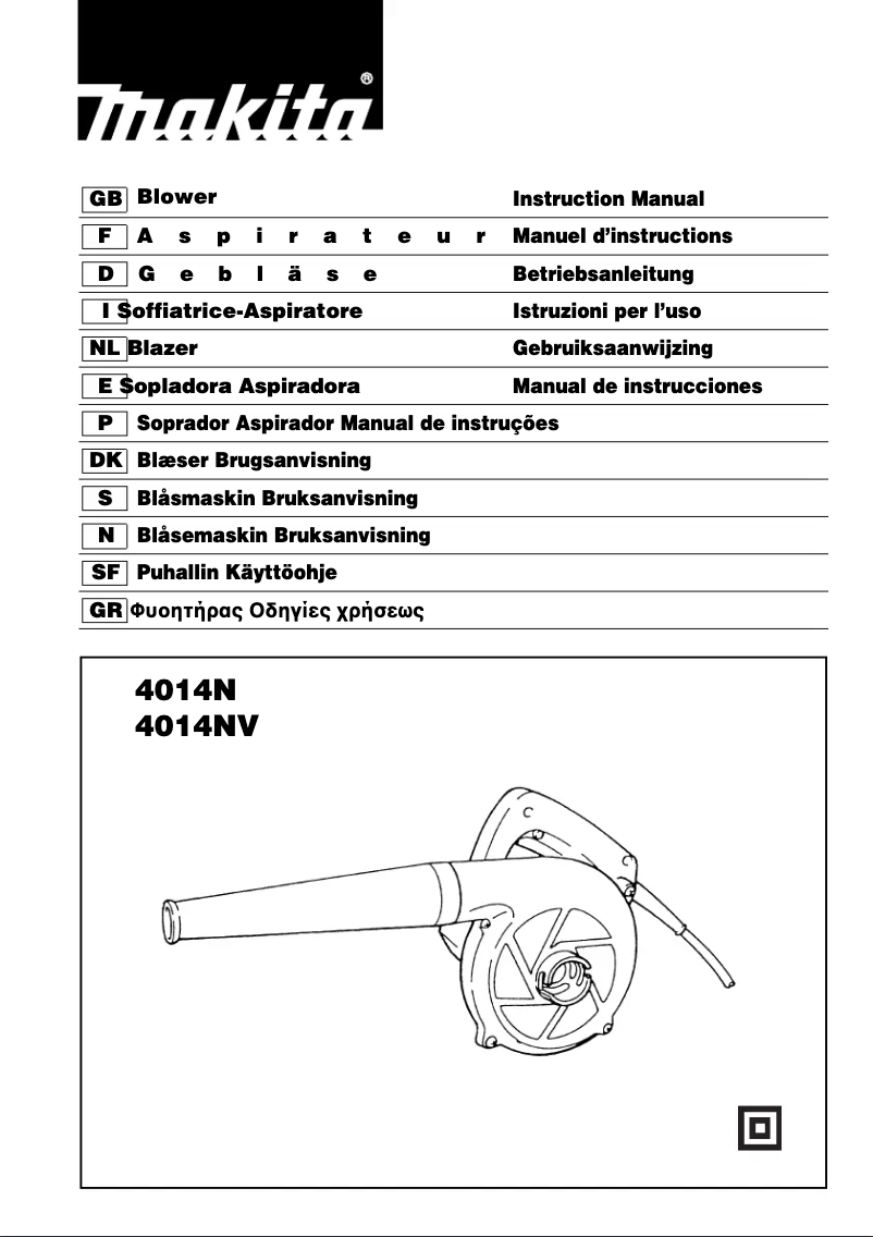 Page 1 of the manual User Manual Makita 4014N