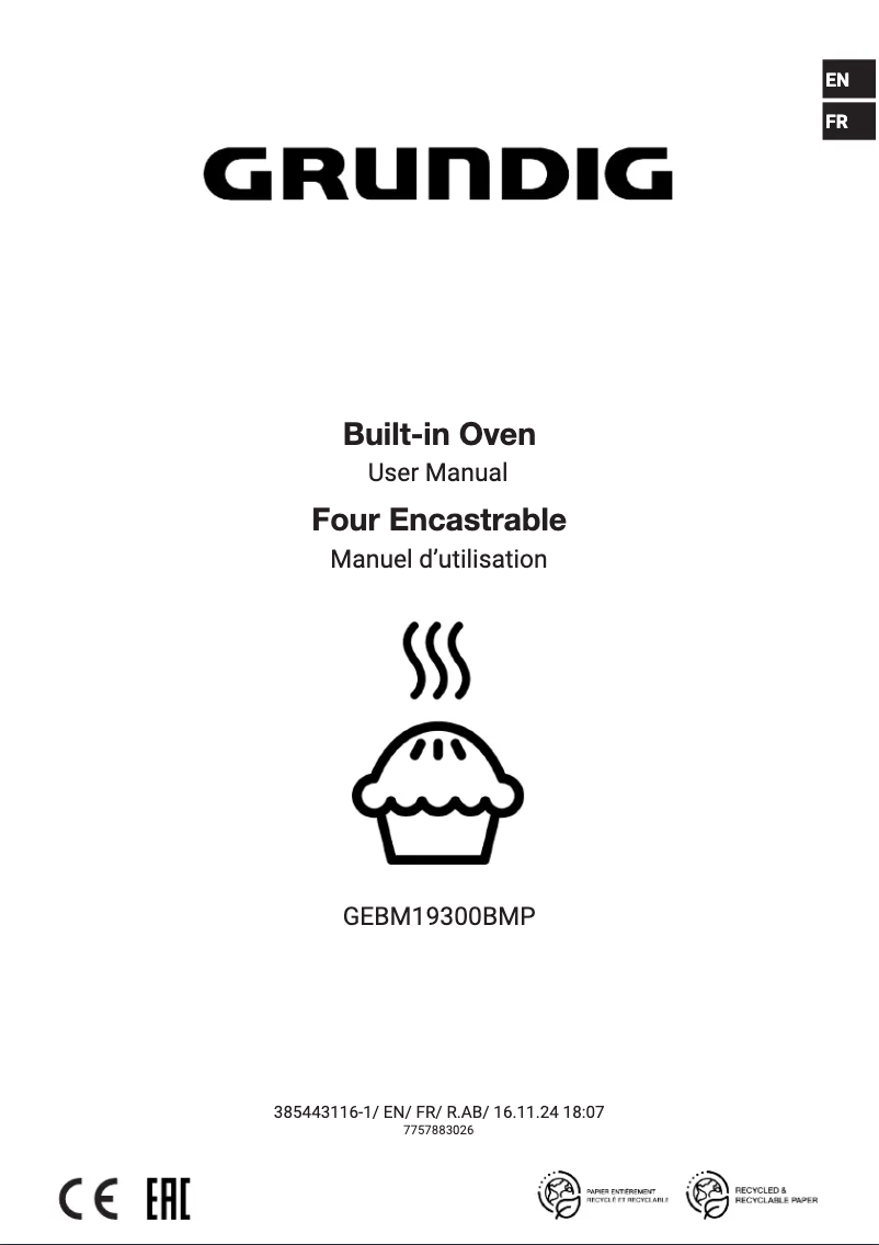 First page image of the manual for GEBM19300BMP