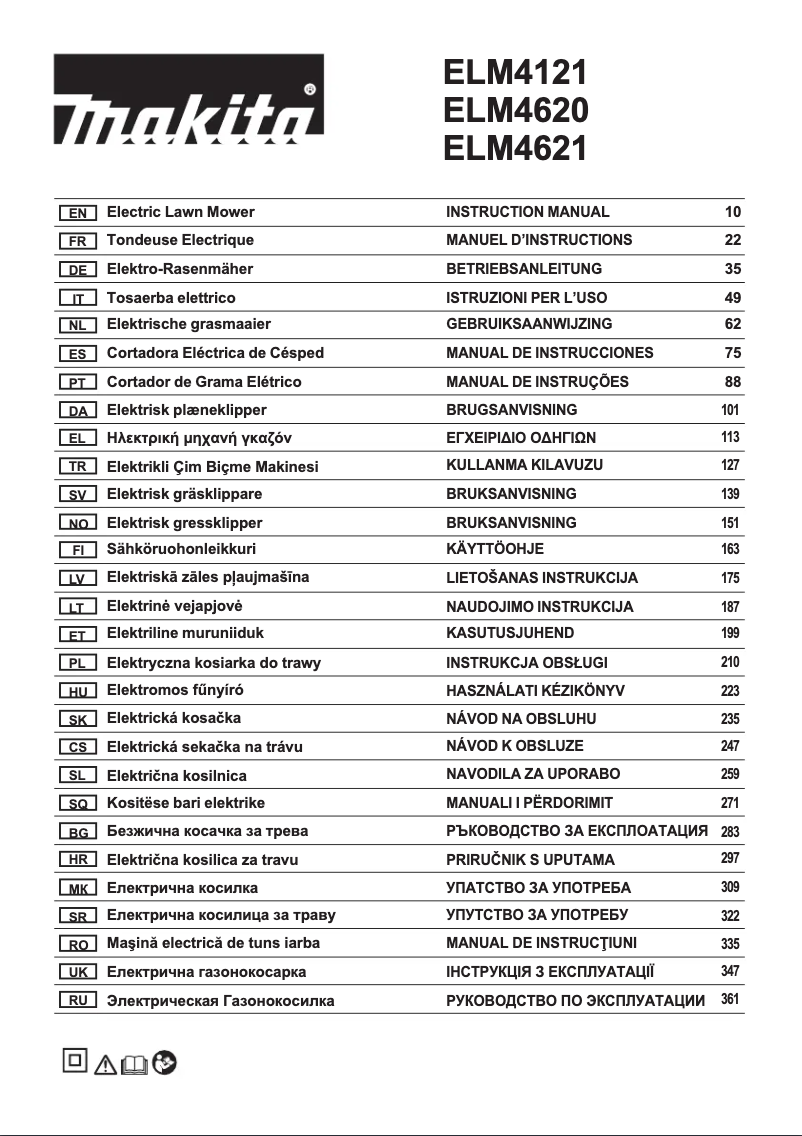 Page 1 of the manual User Manual Makita ELM4621
