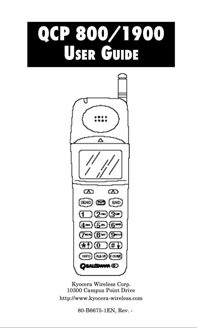 Page 1 of the manual User Manual Kyocera QCP 800