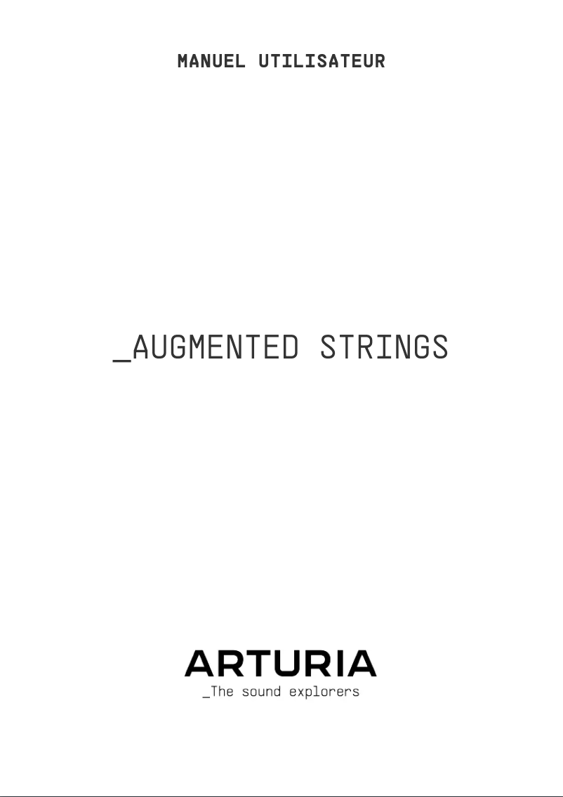 Page 1 of the manual User Manual Arturia Augmented STRINGS