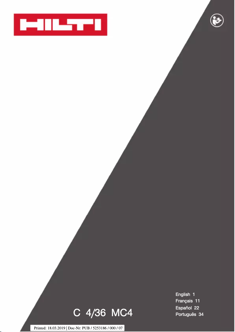 Page 1 of the manual User Manual Hilti C4/36-MC4