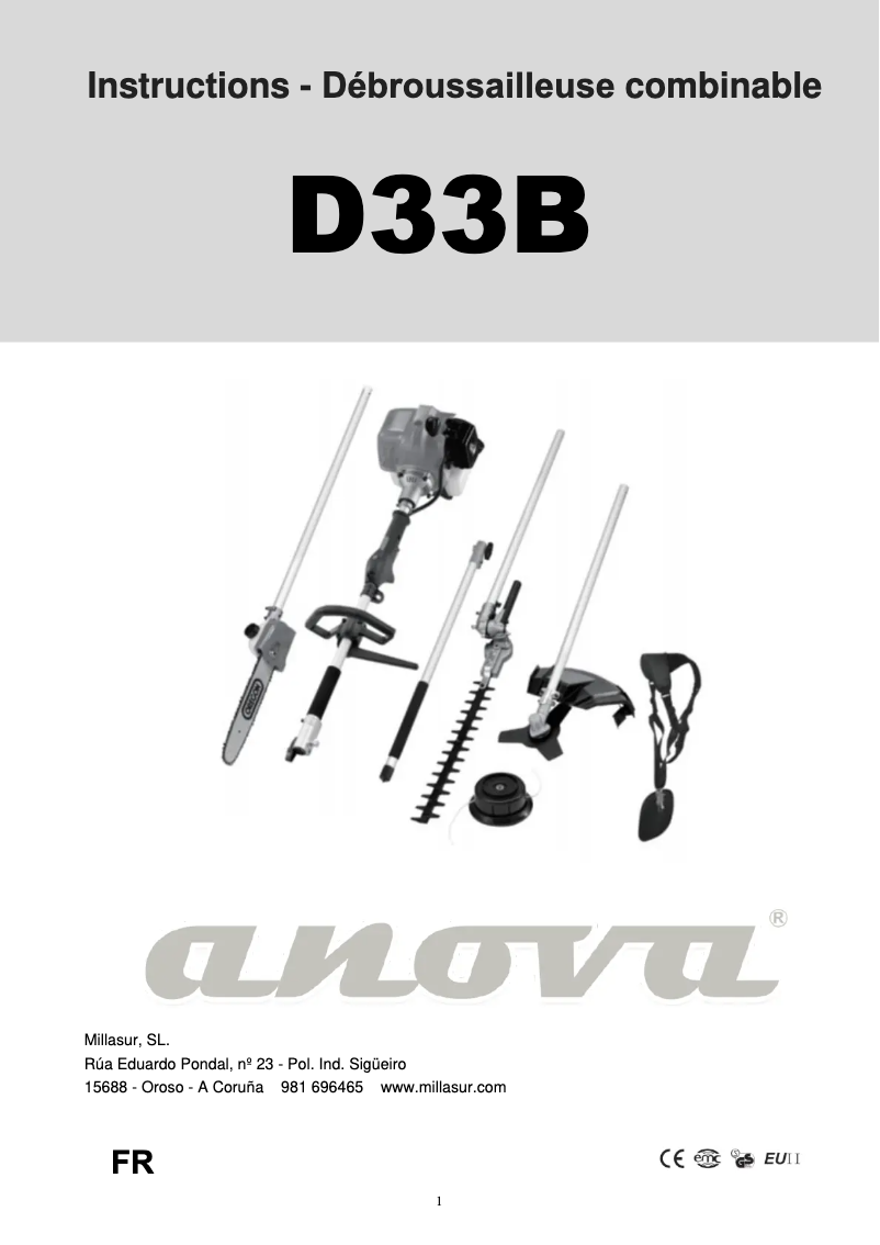 First page image of the manual for D33B