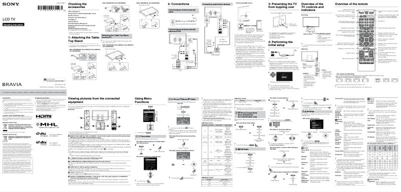 First page image of the manual for Bravia KLV-32R422A