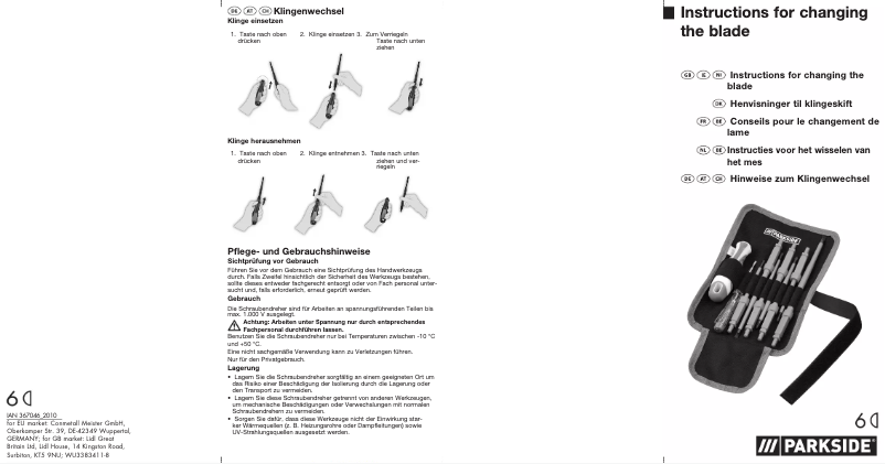 Page 1 of the manual User Manual Parkside IAN 367046