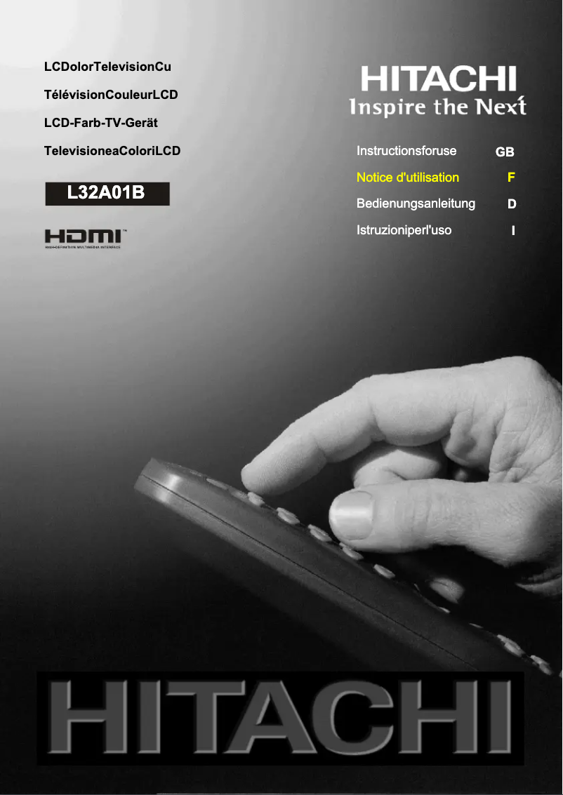 Page 1 of the manual User Manual Hitachi L32A01B