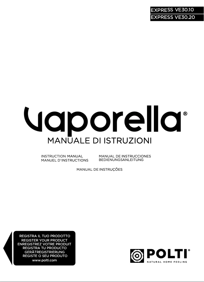 Page 1 of the manual User Manual Polti Vaporella Express VE30.10