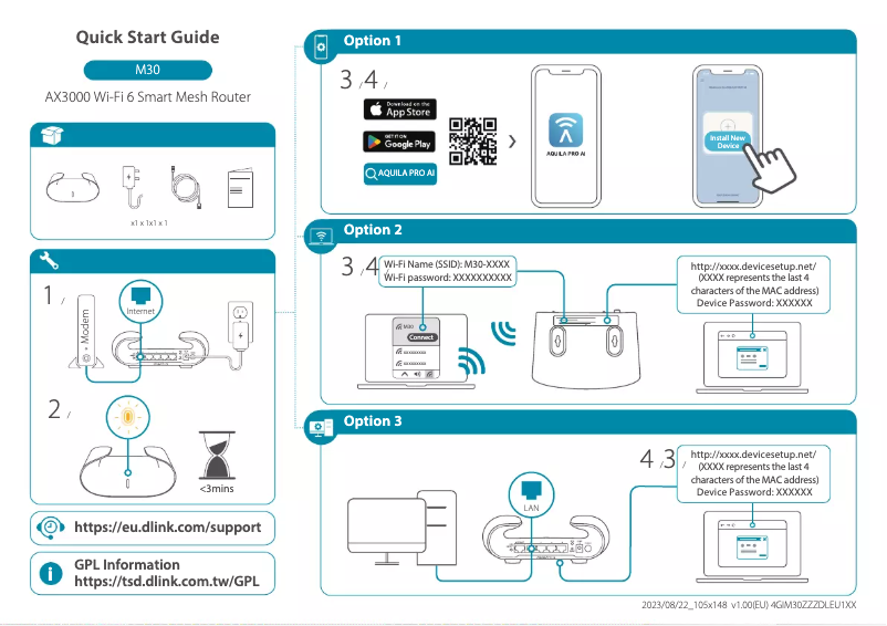 Page 1 of the manual Installation Guide D-Link M30