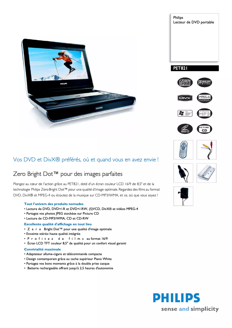 First page image of the manual for PET821