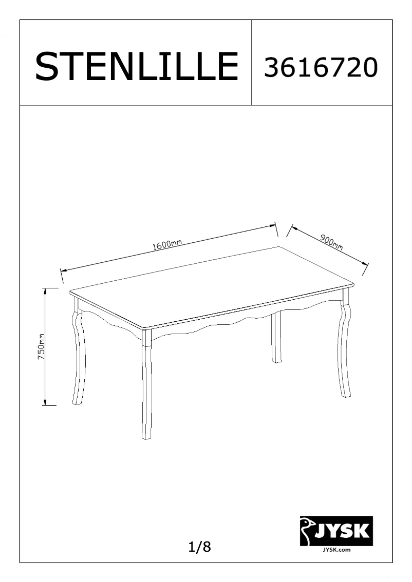 First page image of the manual for Stenlille (90x160x75)