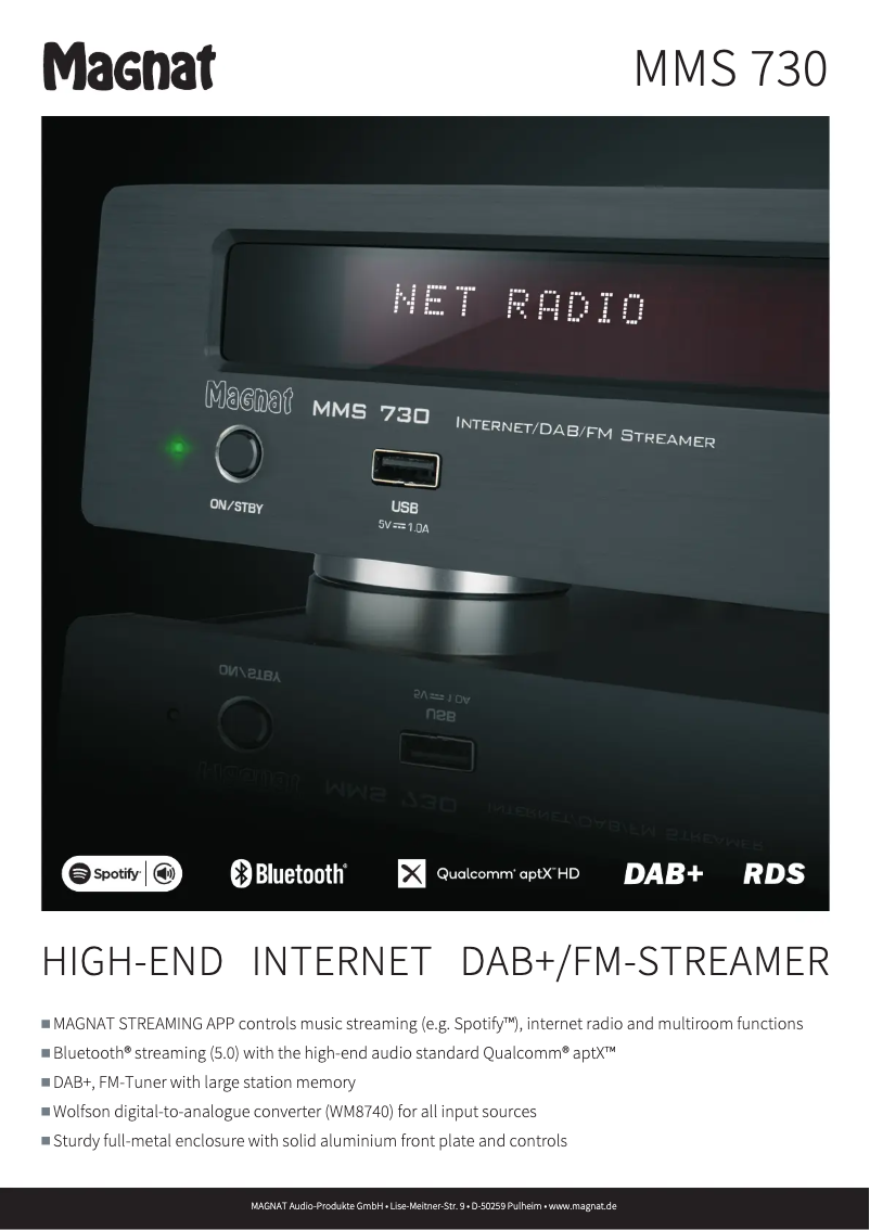 Page 1 of the manual Technical Sheet Magnat MMS 730