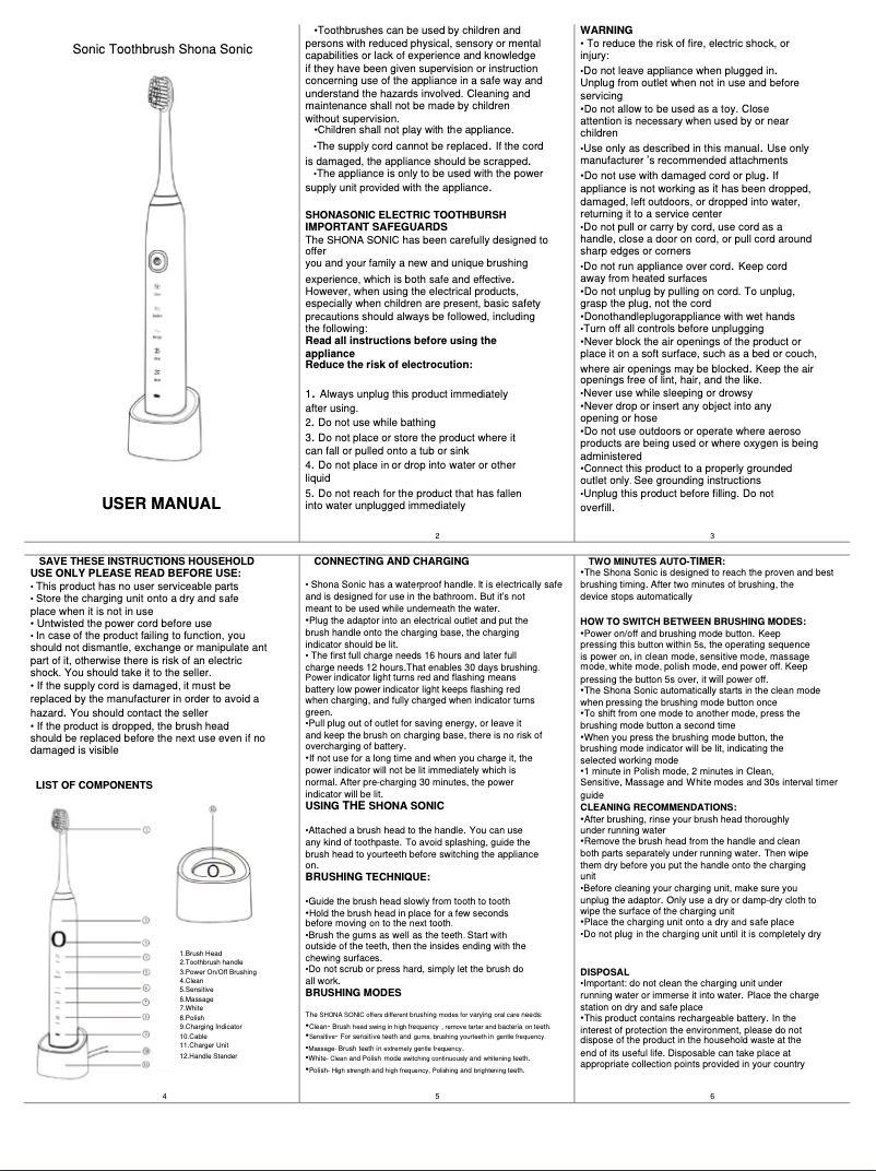First page image of the manual for Sonic
