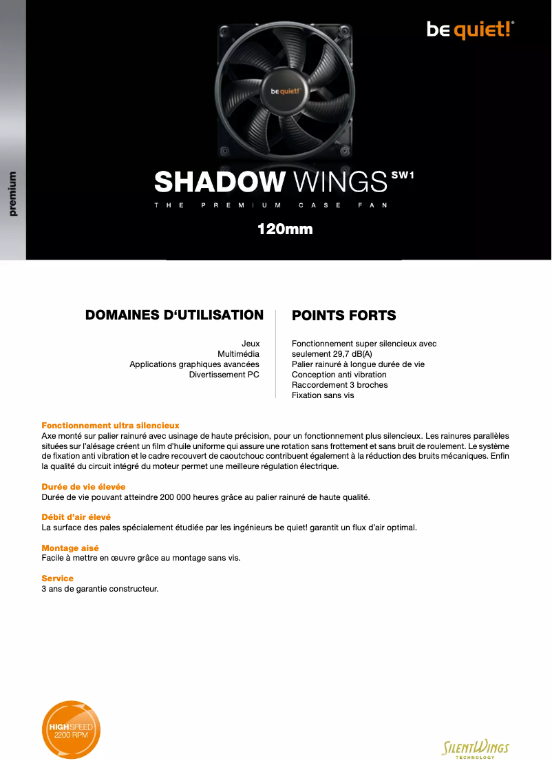 Image de la première page du manuel de l'appareil Shadow Wings SW1