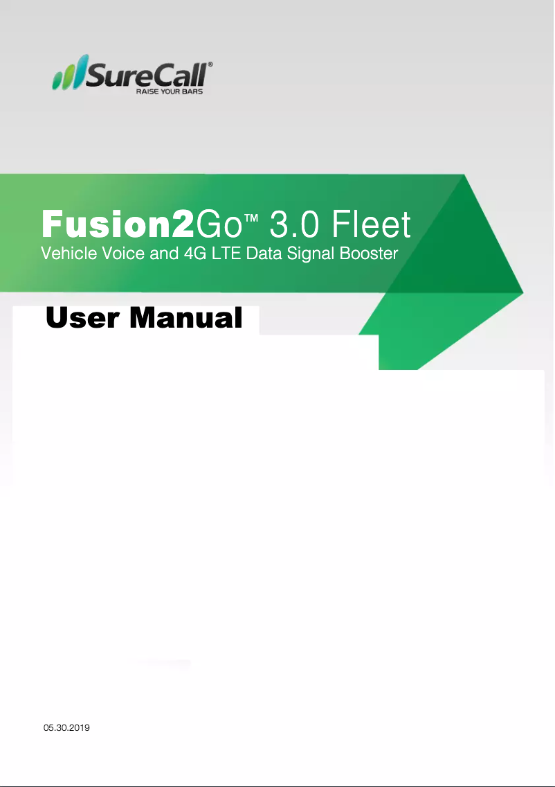 First page image of the manual for Fusion2Go 3.0 Fleet