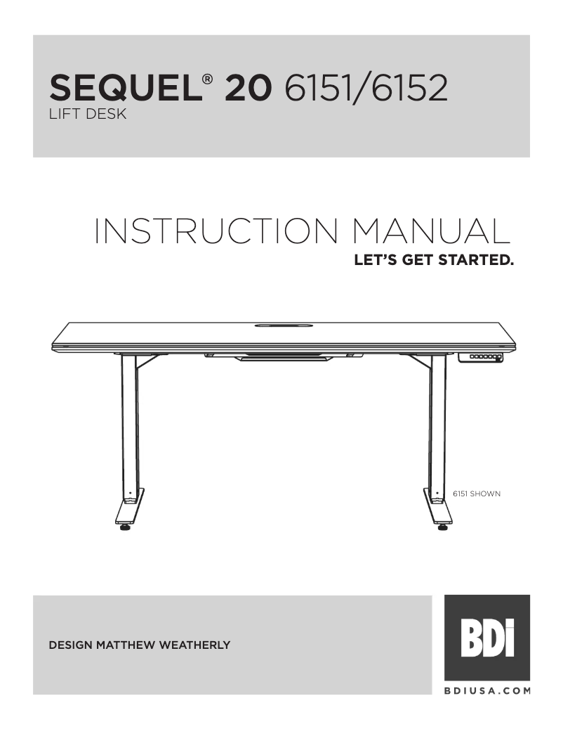 Page 1 of the manual User Manual BDI Sequel 20 6152