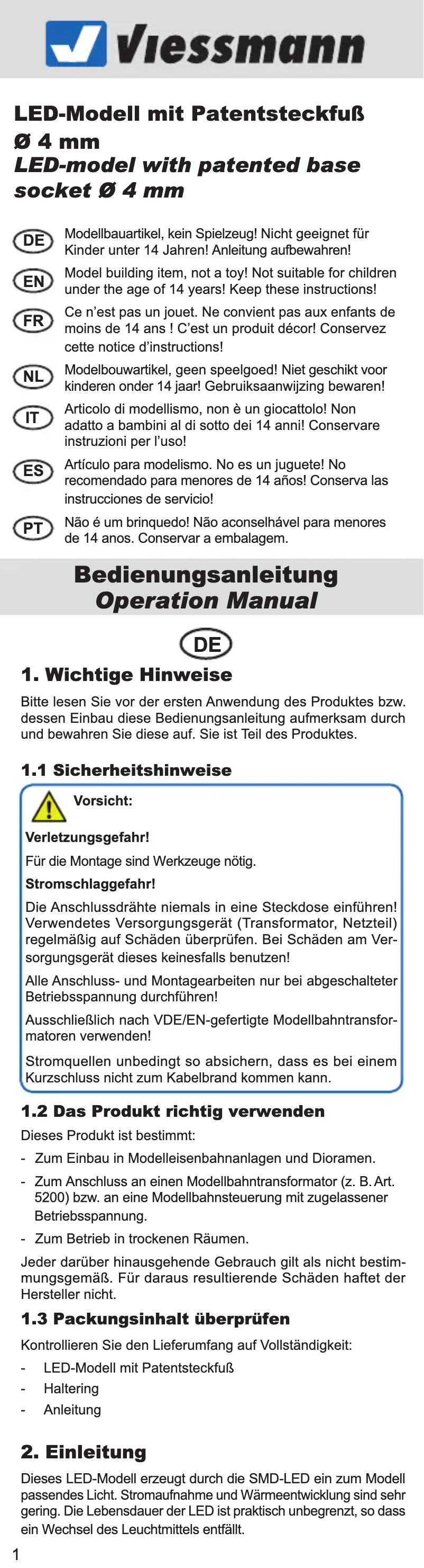 Page 1 of the manual User Manual Viessmann 7170