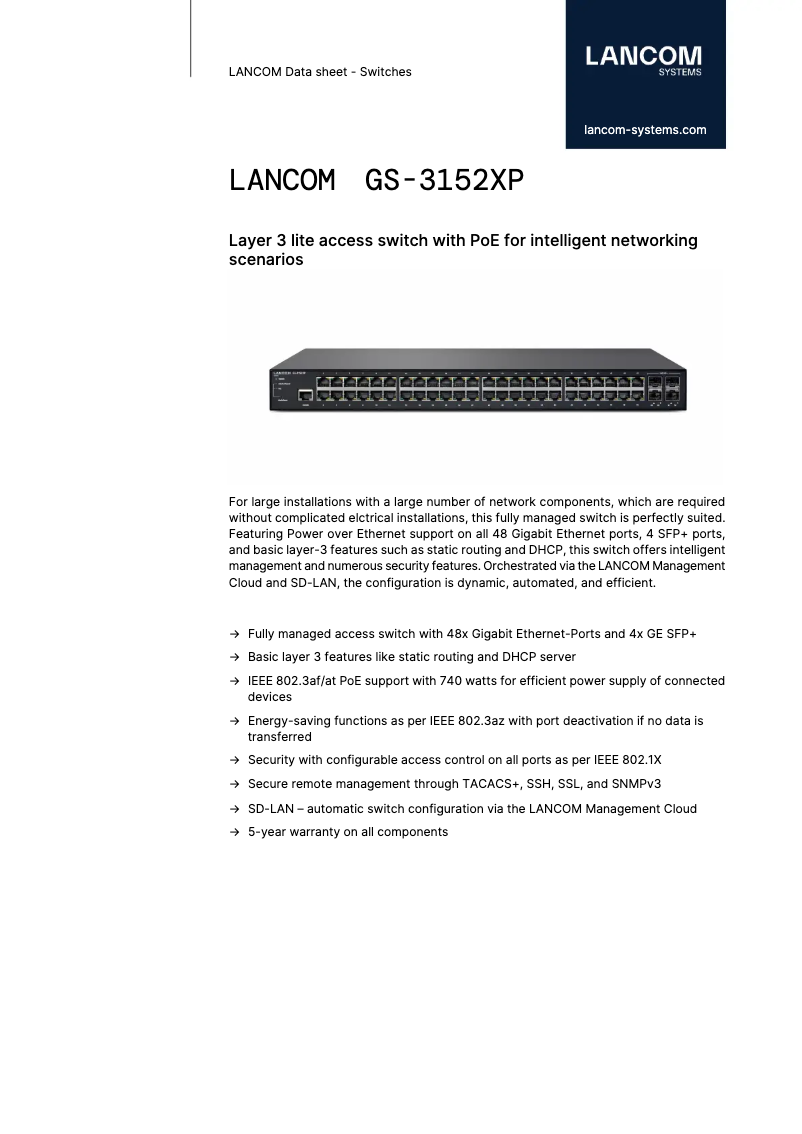 Image de la première page du manuel de l'appareil GS-3152XP