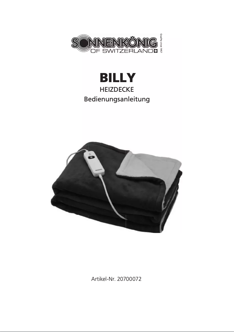 Page 1 of the manual User Manual Sonnenkönig Billy