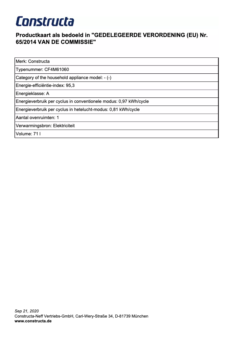 First page image of the manual for CF4M61060