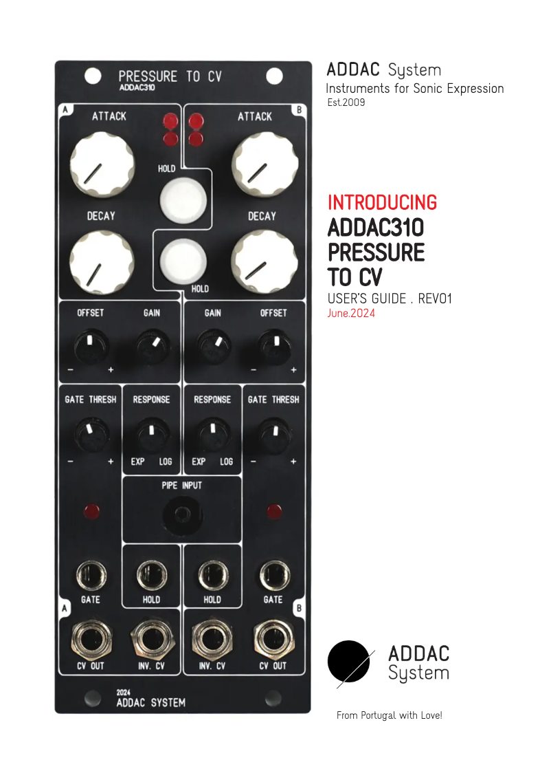 First page image of the manual for ADDAC310
