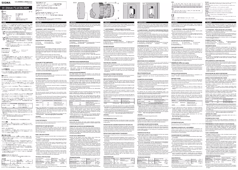 First page image of the manual for 14-24mm f/2.8 ART DG DN Sony E