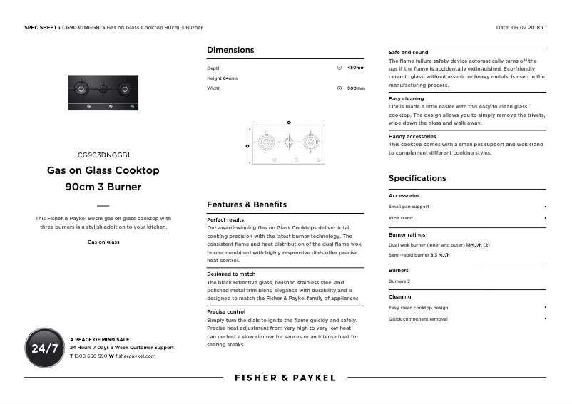 First page image of the manual for CG903DNGGB1